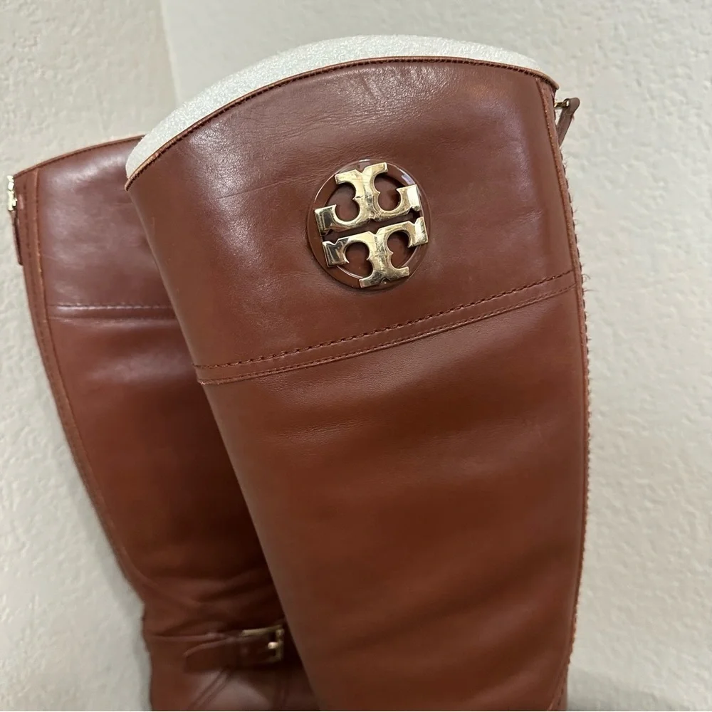 Tory Burch Adeline Riding Boots Color Almond Women's Size 6